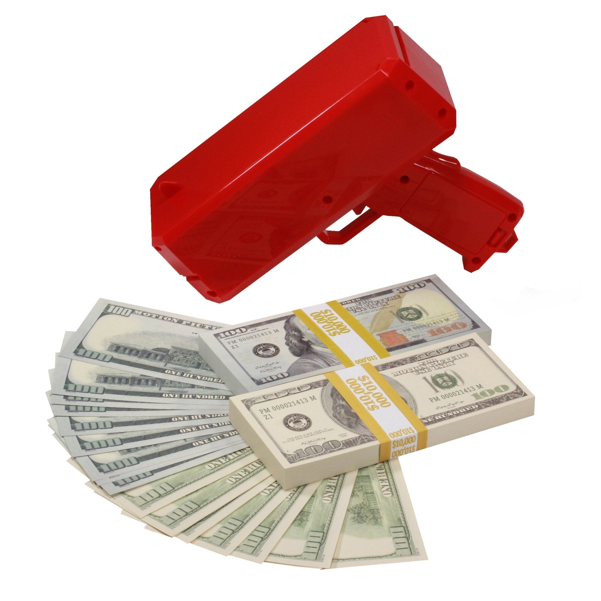 Mixed Series $20,000 Full Print Stacks with Money Gun - Prop Movie Money