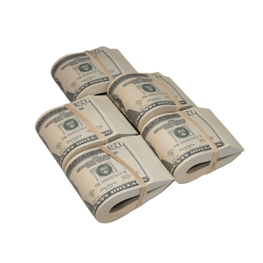 New Series $10,000 Blank Filler Fat Fold Bundle - Prop Movie Money