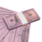 New Series $100 Full Print Purple Money Stack - Prop Movie Money