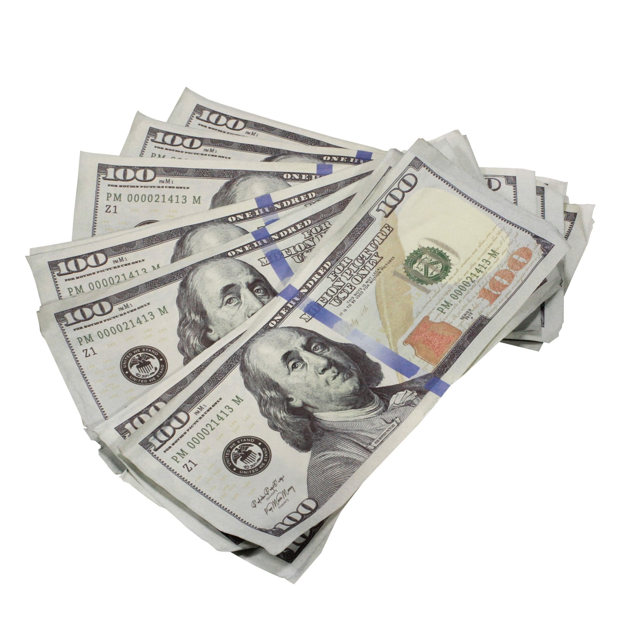 New Series $100,000 Aged Full Print Fold Prop Money Bundle - Prop Movie Money