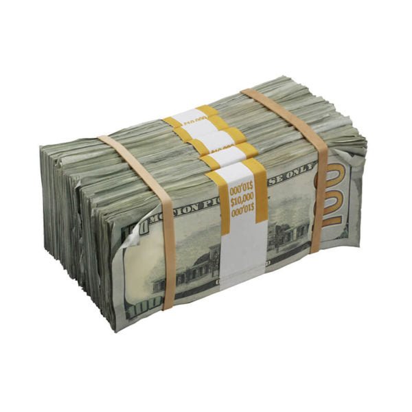 New Series $100s Aged $50,000 Blank Filler Prop Money Package - Prop Movie Money