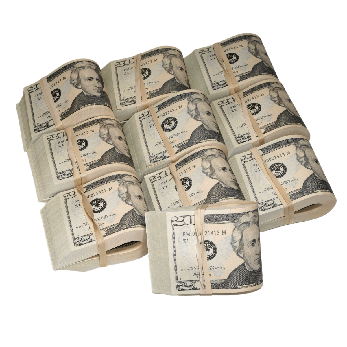 New Series $20,000 Full Print Fold Bundle - Prop Movie Money