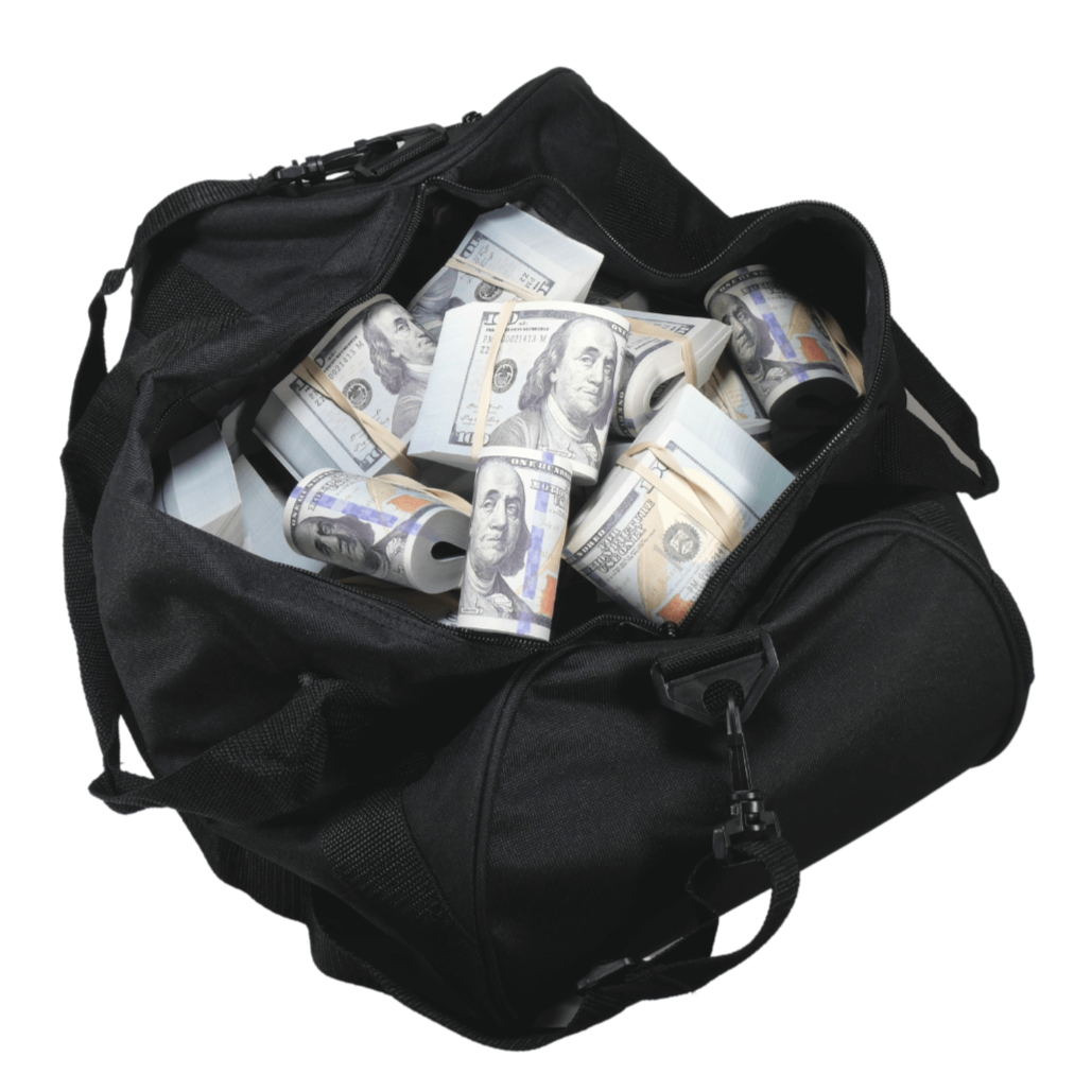 New Series $500,000 Blank Filler Fold Duffel Bag