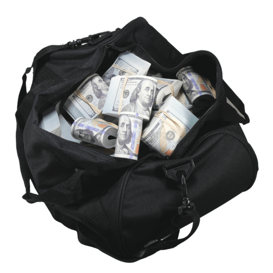 New Series $500,000 Blank Filler Fold Duffel Bag - Prop Movie Money