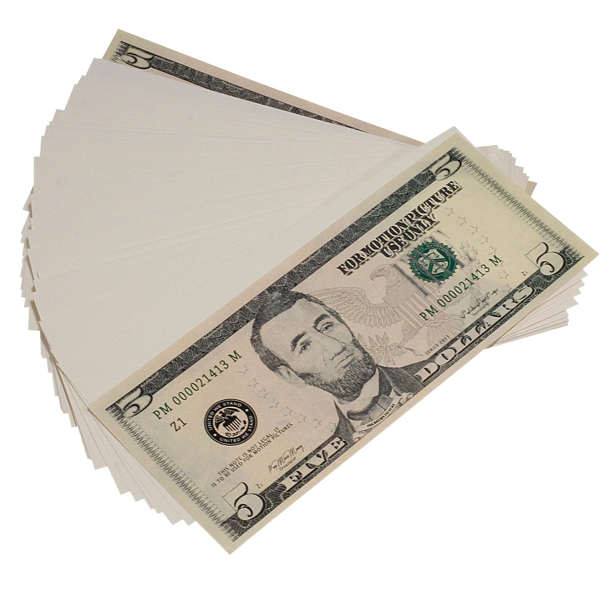 New Series $500 Blank Filler Fat Fold - Prop Movie Money