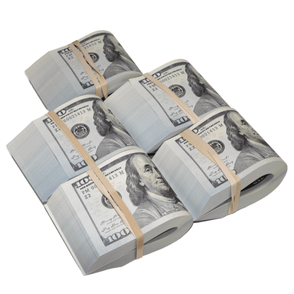 New Series $50,000 Blank Filler Fat Fold Bundle - Prop Movie Money