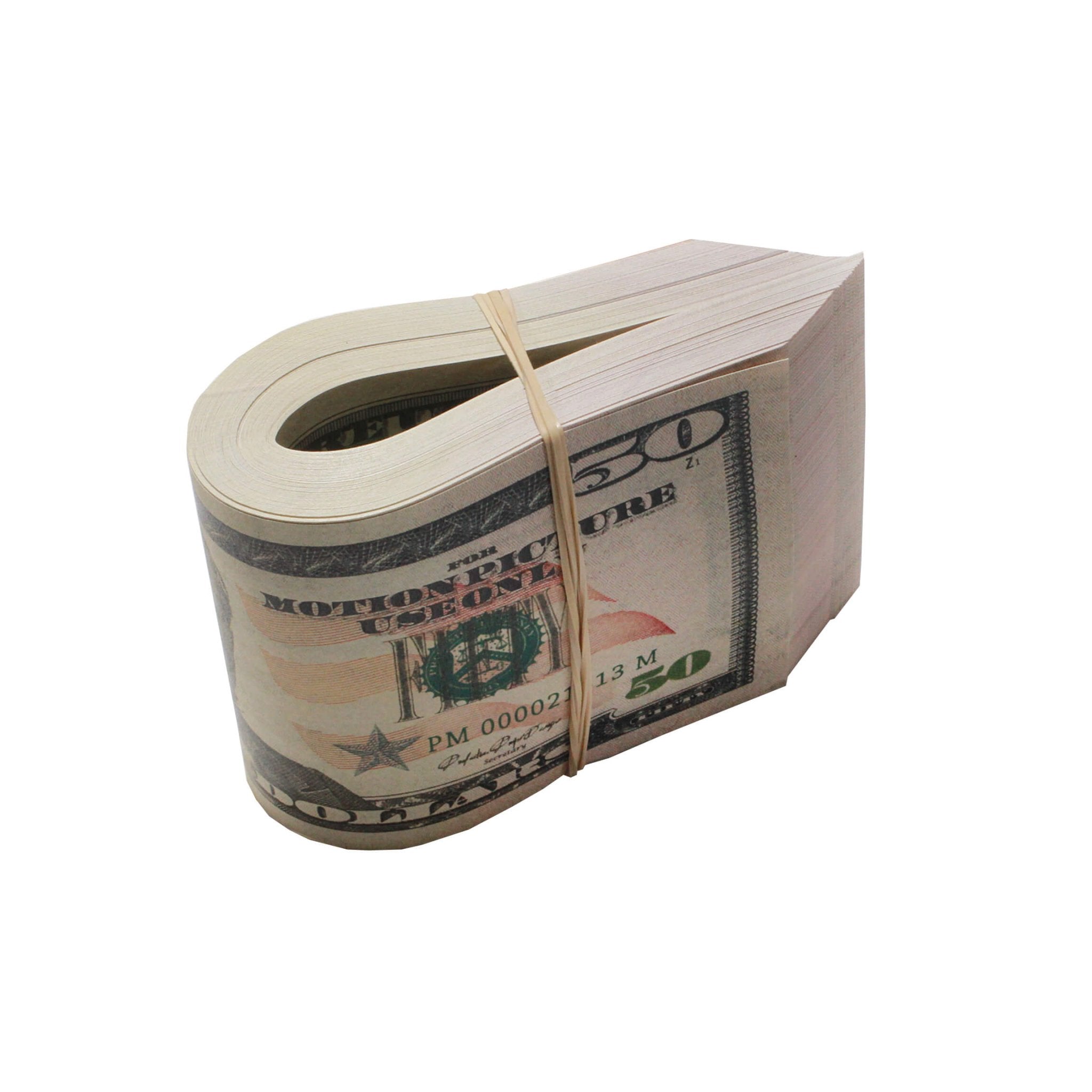 New Series $50,000 Blank Filler Fat Fold Bundle - Prop Movie Money