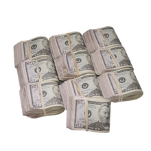 Load image into Gallery viewer, New Series $50,000 Aged Full Print Fold Prop Money Bundle - Prop Movie Money
