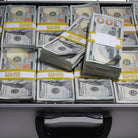 New Series $750,000 Aged Full Print Stacks With Silver Aluminum Case - Prop Movie Money