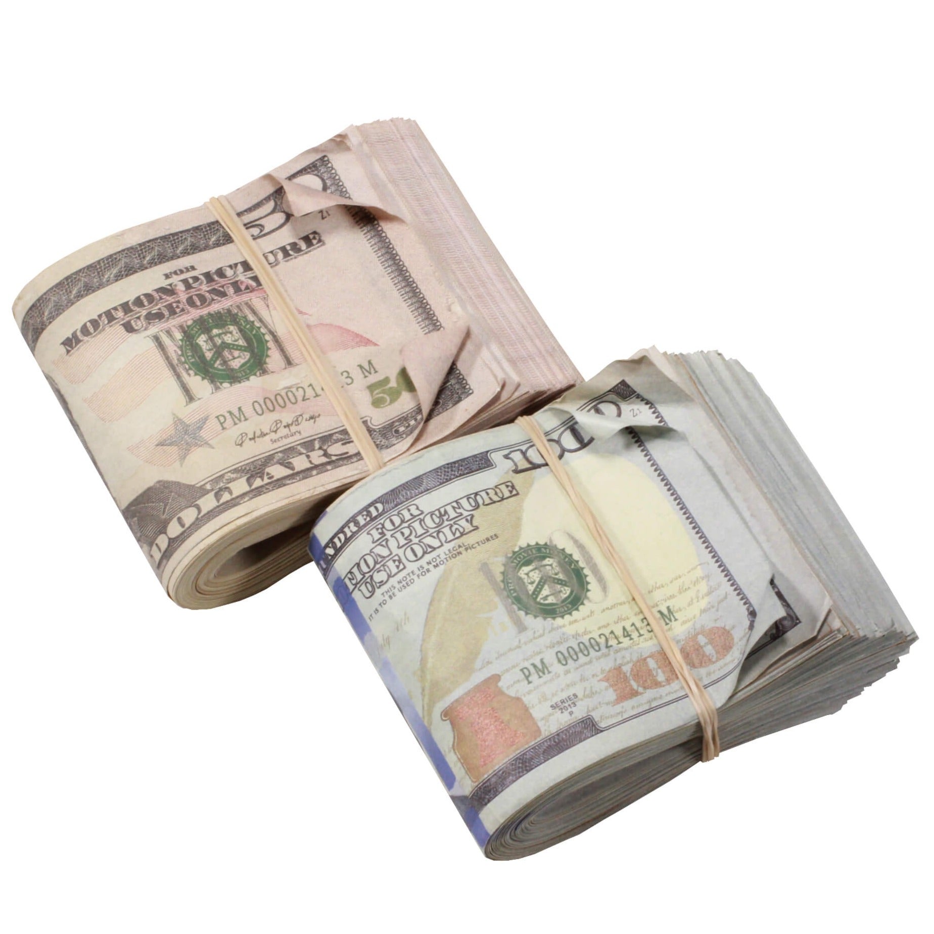 New Series Mix $15,000 Aged Blank Filler Fat Fold Bundle - Prop Movie Money