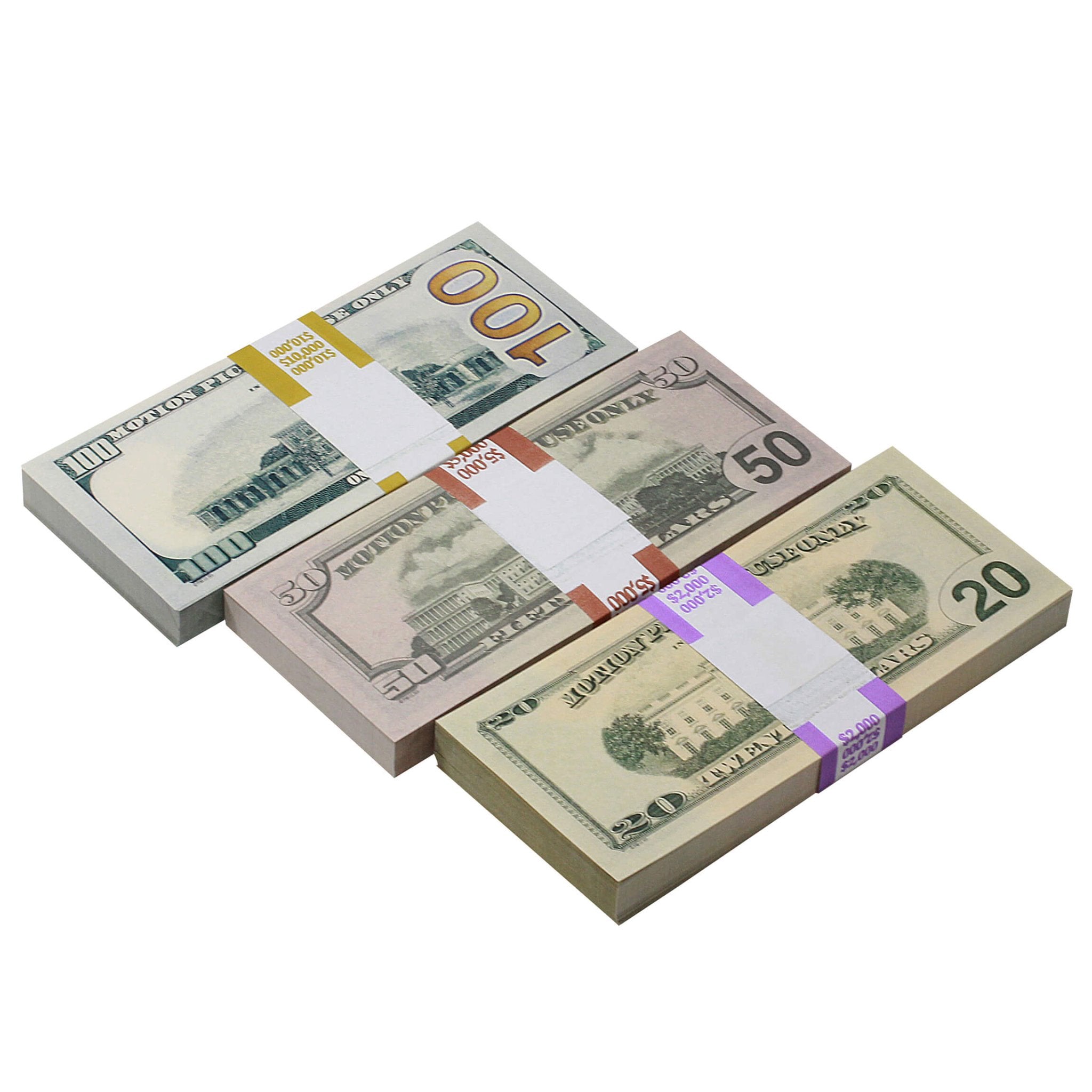 New Series Mix $17,000 Blank Filler Prop Money Bundle - Prop Movie Money
