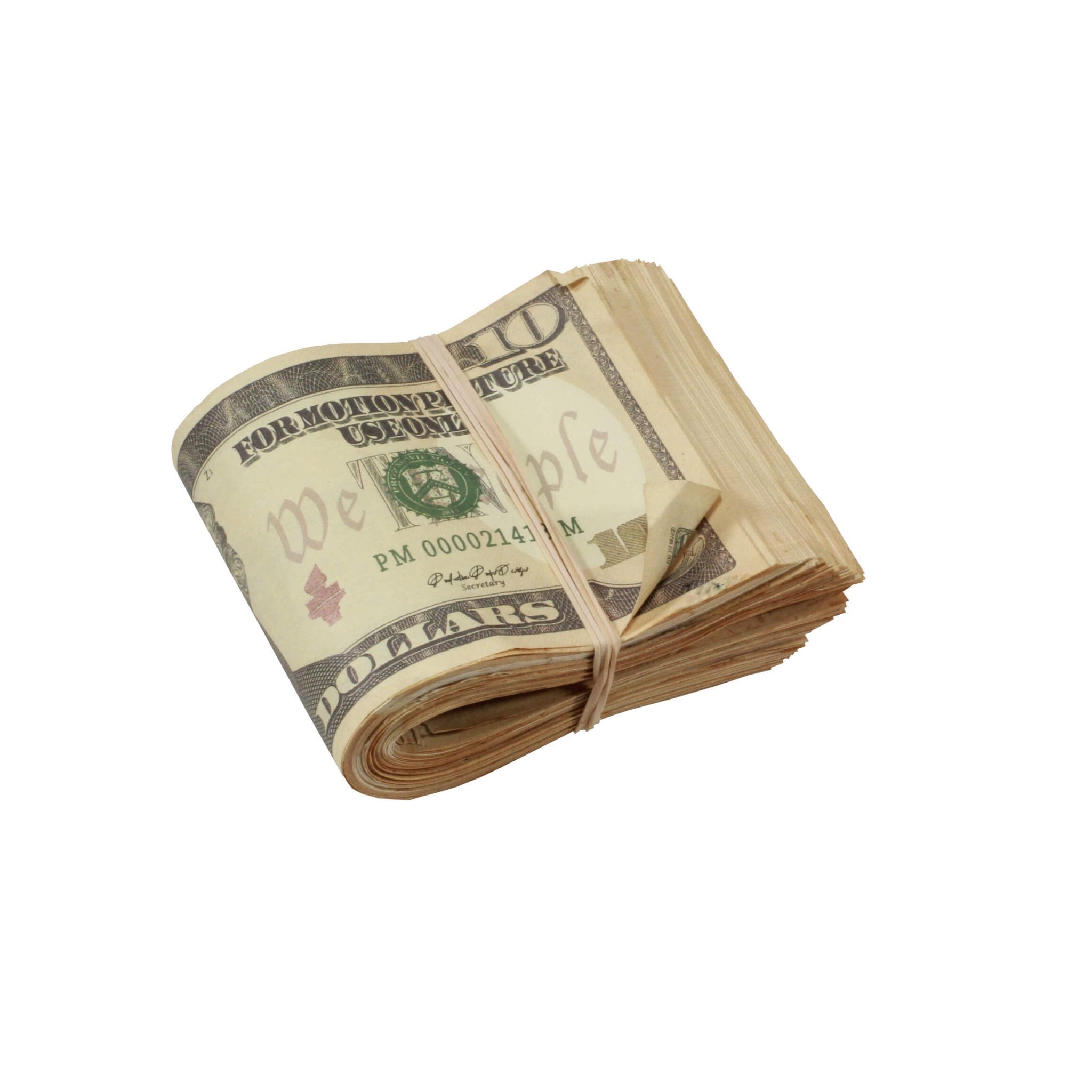 New Series Mix $18,500 Aged Blank Filler Fat Fold Bundle - Prop Movie Money