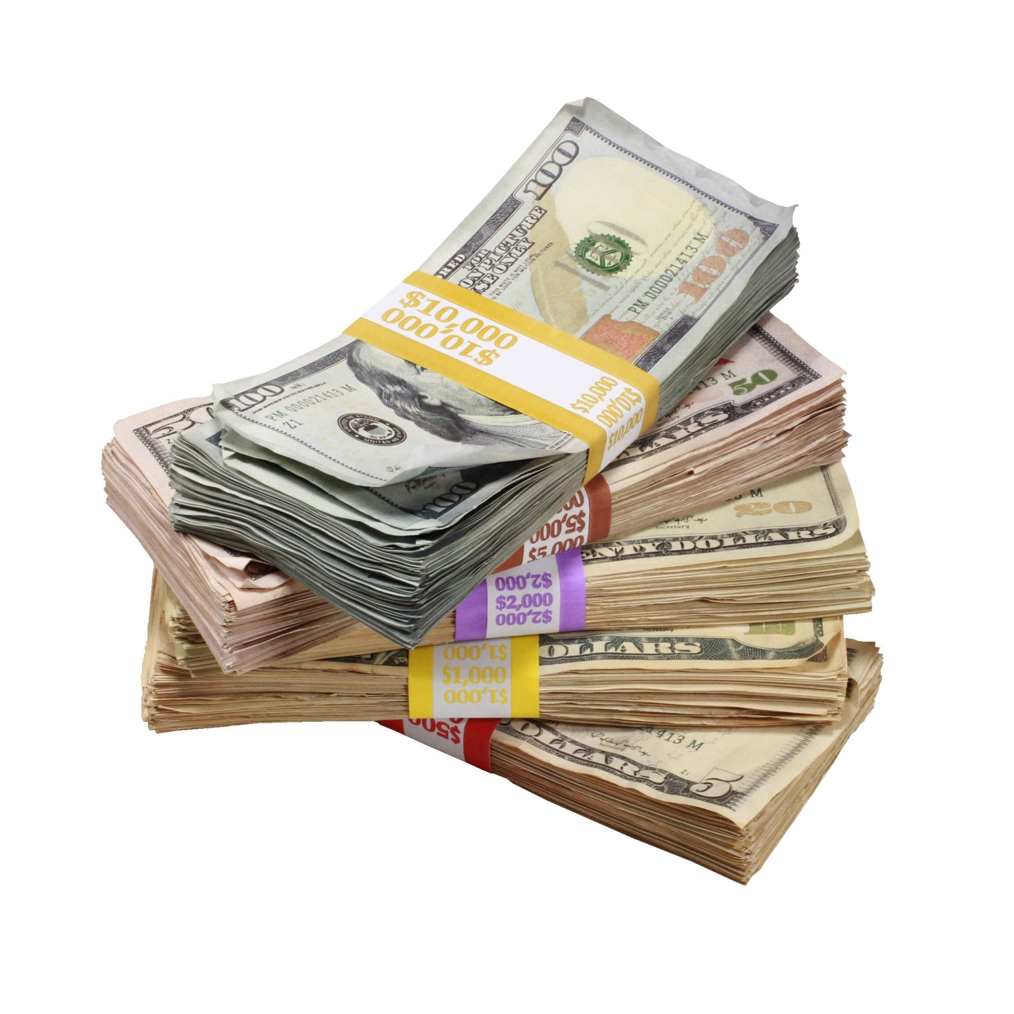 New Series Mix $18,500 Aged Full Print Prop Money Bundle - Prop Movie Money