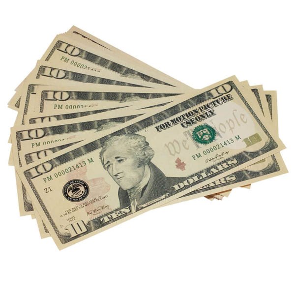 New Style $10 Full Print Prop Money Stack - Prop Movie Money
