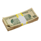 New Style $10s Aged $1,000 Blank Filler Stack - Prop Movie Money
