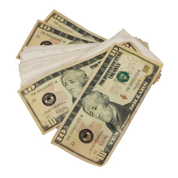 New Style $10s Aged $1,000 Blank Filler Stack - Prop Movie Money