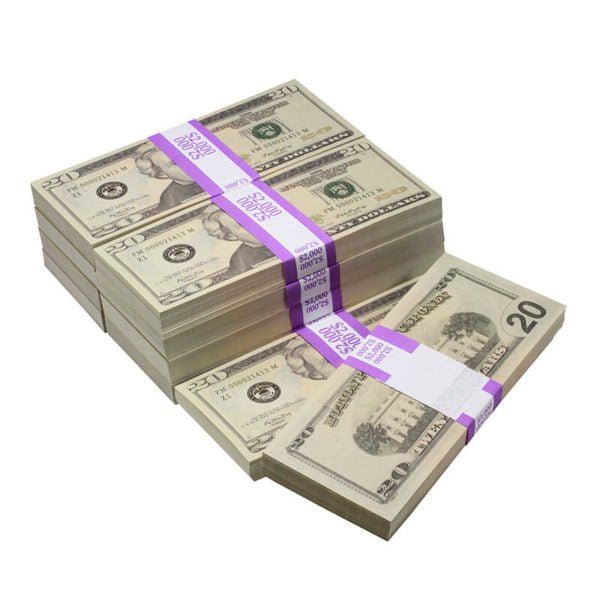 New Style $20s Full Print $20,000 Prop Money Bundle - Prop Movie Money