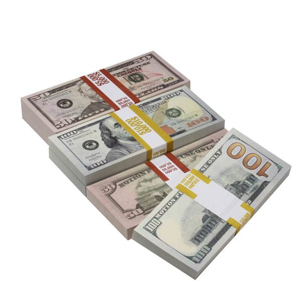 New Style Mix $45,000 Full Print Prop Money Package - Prop Movie Money