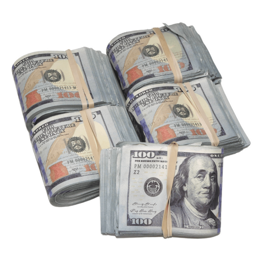 New Series $50,000 Aged Blank Filler Fat Fold Bundle - Prop Movie Money