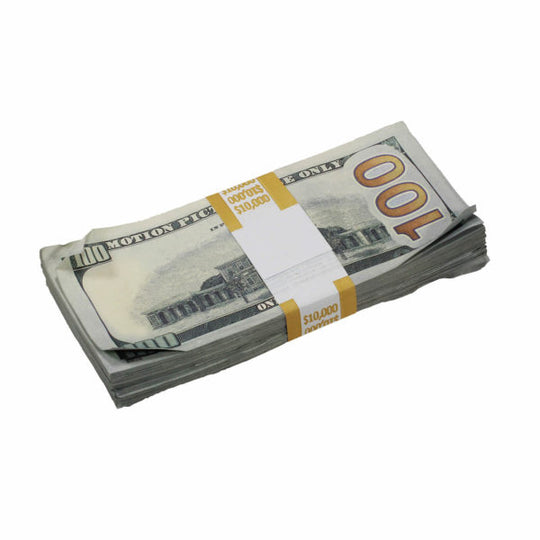 New Series $100s Aged $100,000 Blank Filler Prop Money Package - Prop Movie Money