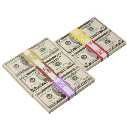 2000 Series Mix $18,500 Blank Filler Prop Money Package - Prop Movie Money