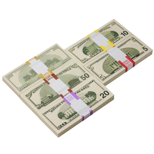 2000 Series Mix $18,500 Blank Filler Prop Money Package - Prop Movie Money