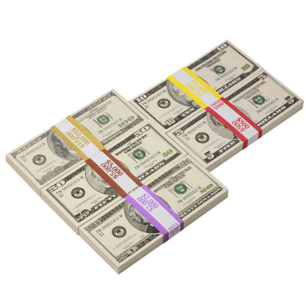 2000 Series Mix $18,500 Full Print Prop Money Package - Prop Movie Money