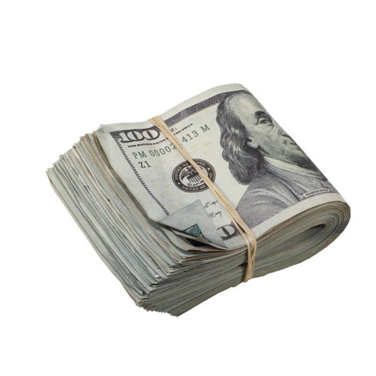 Money Prop - New Style $100's Crisp New $10000 Full Print Stack