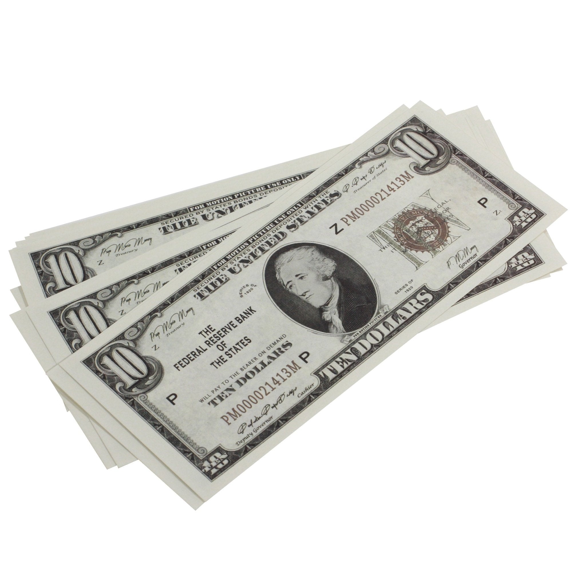 Series 1920s Vintage $10 Full Print Prop Money Stack - Prop Movie Money