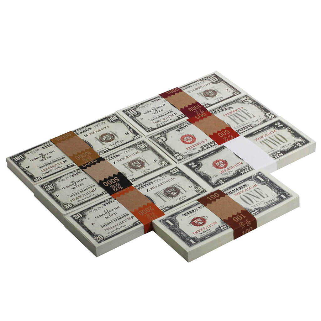 Series 1920's Vintage $18,800 Full Print Prop Money Stack Bundle - Prop Movie Money
