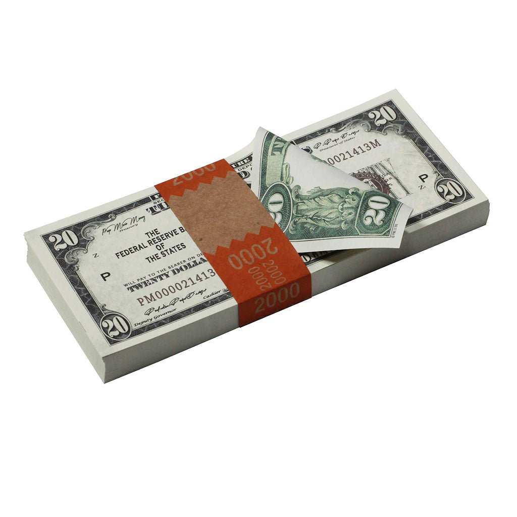 Series 1920's Vintage $18,800 Full Print Prop Money Stack Bundle - Prop Movie Money