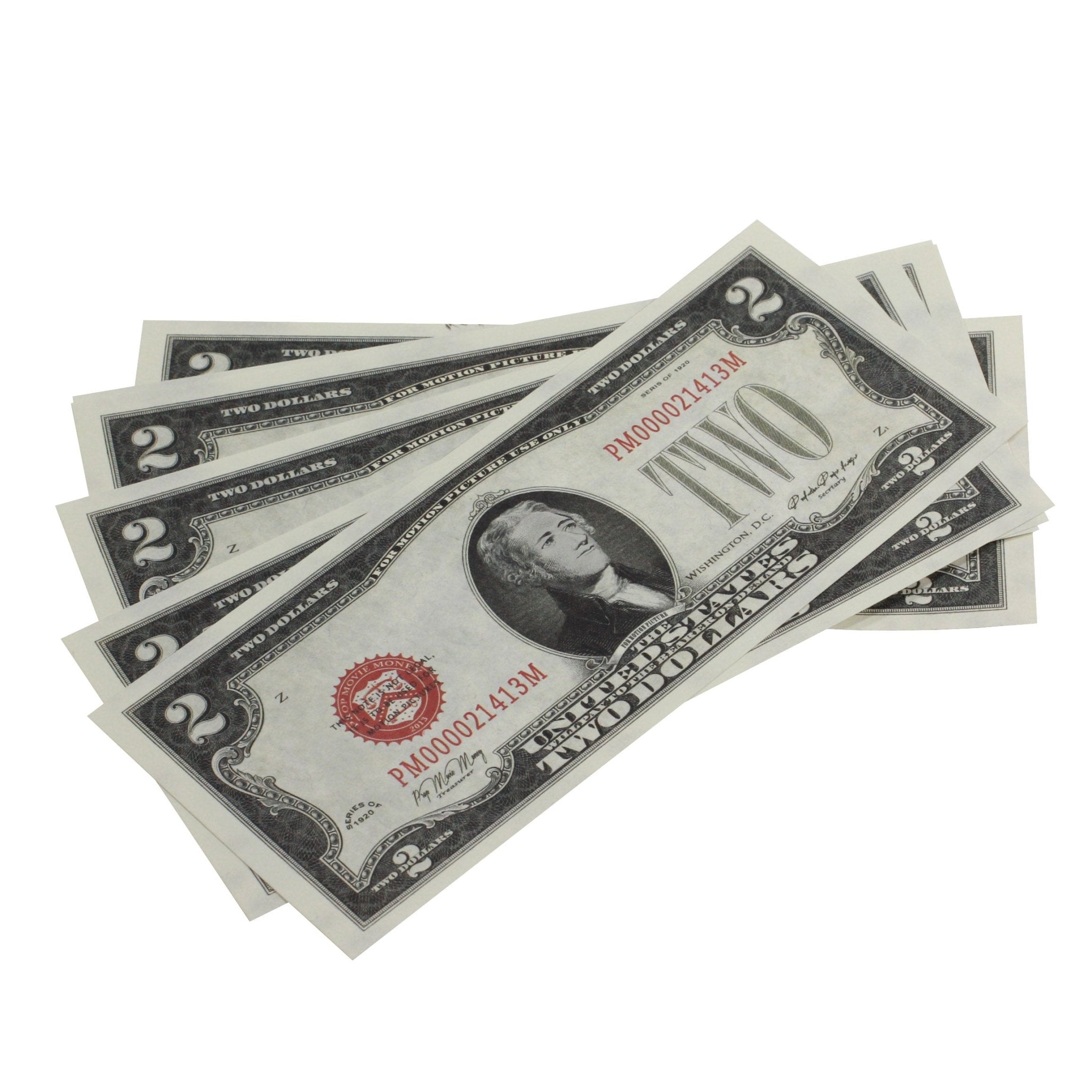 Series 1920s Vintage $2 Full Print Prop Money Stack - Prop Movie Money