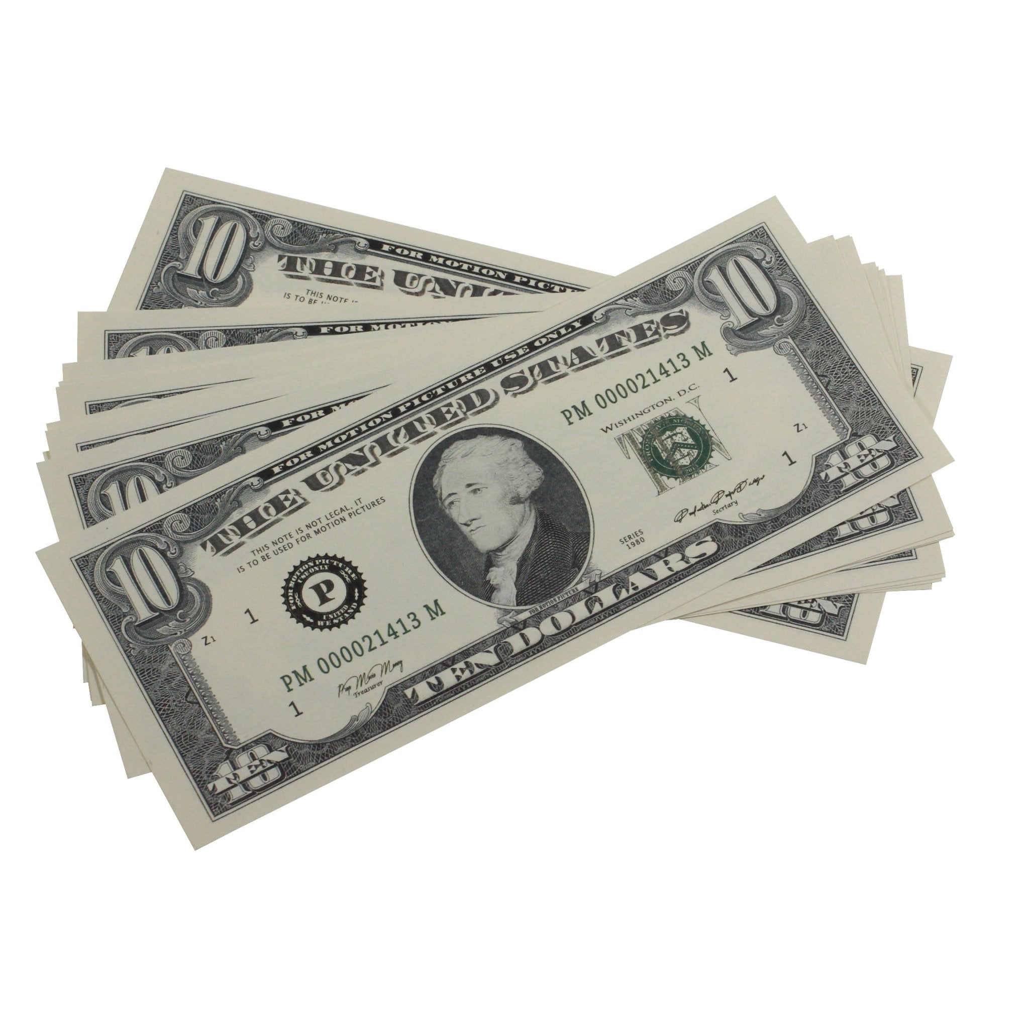 Series 1980s $10 Full Print Prop Money Stack - Prop Movie Money