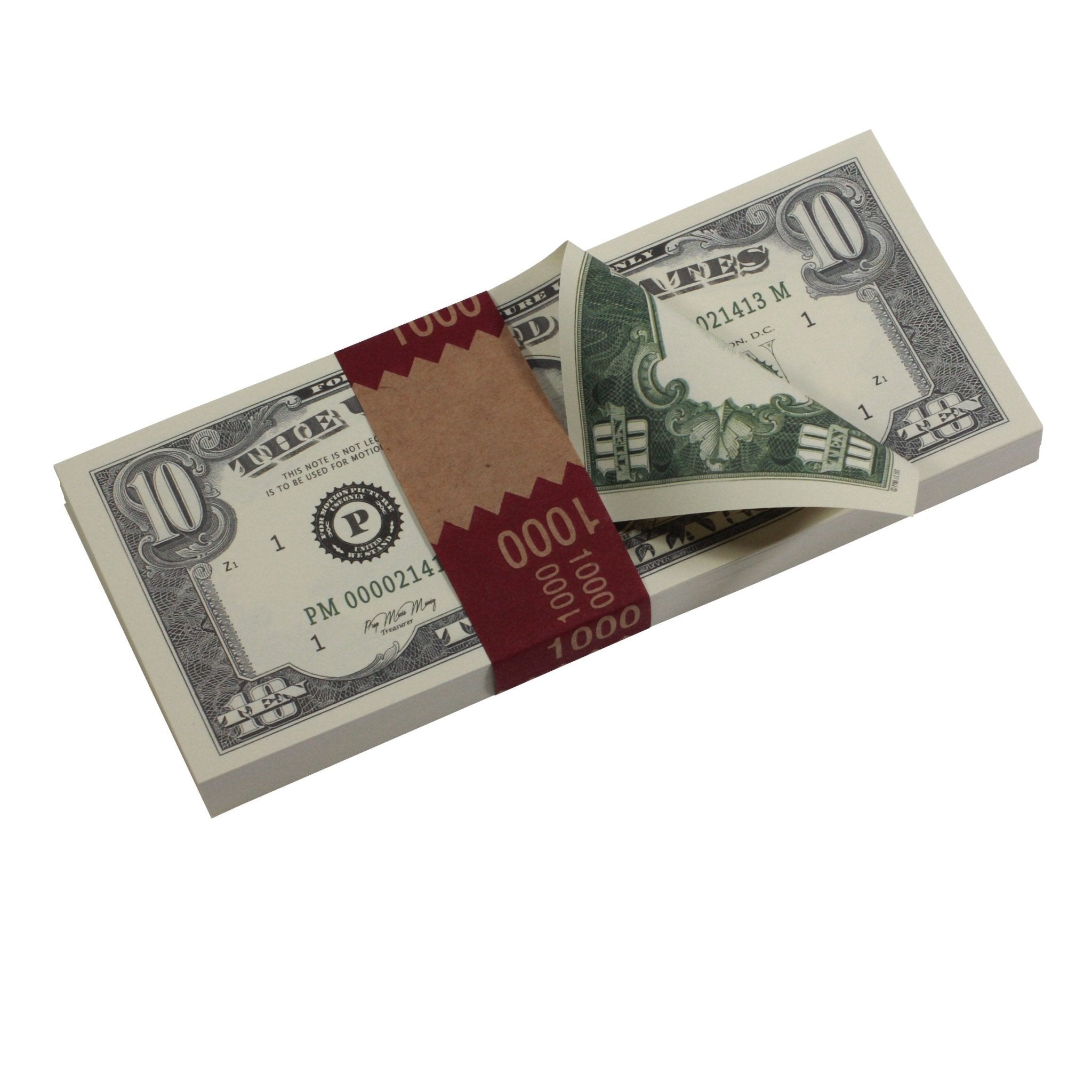 Series 1980s $10 Full Print Prop Money Stack - Prop Movie Money