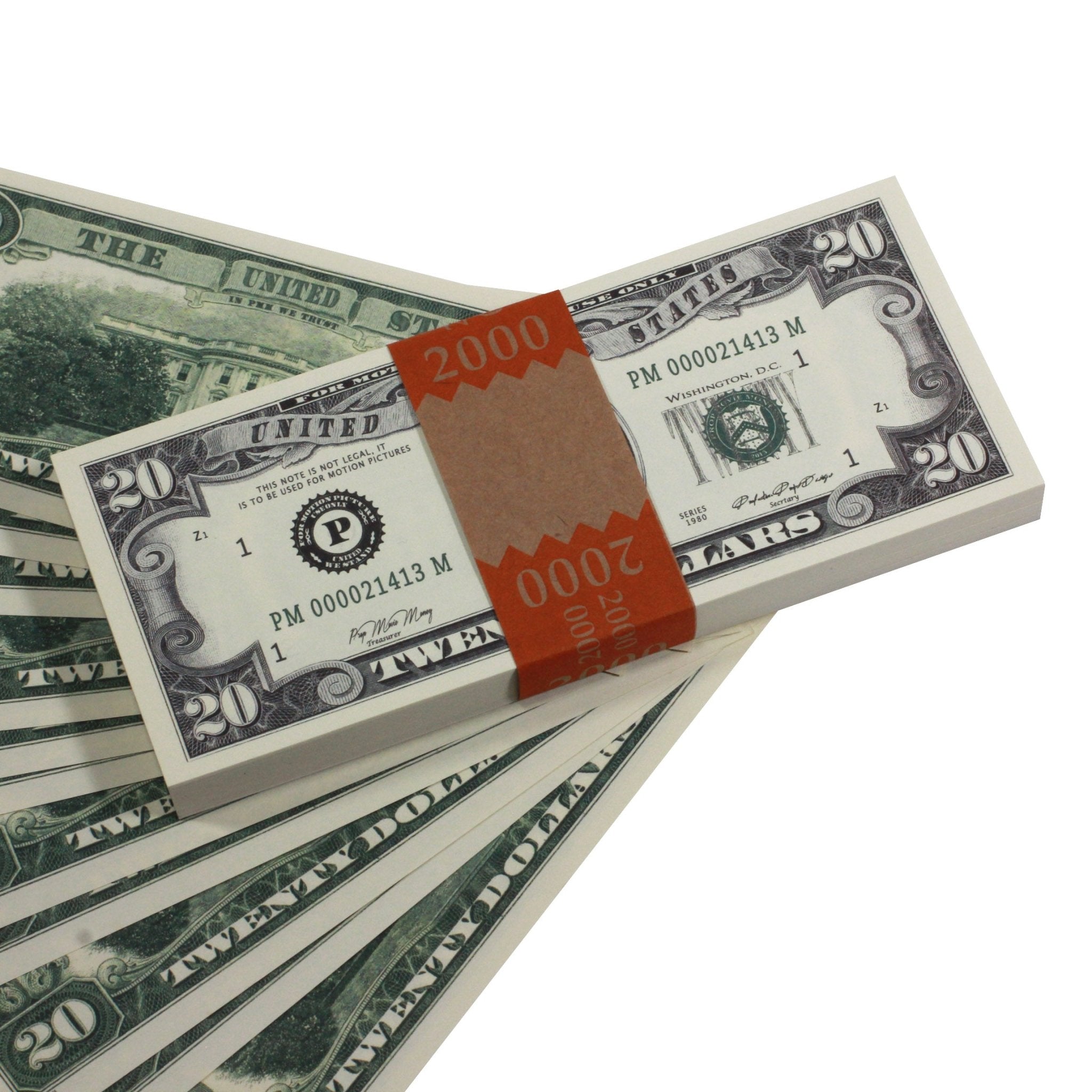Series 1980s $20 Full Print Prop Money Stack - Prop Movie Money