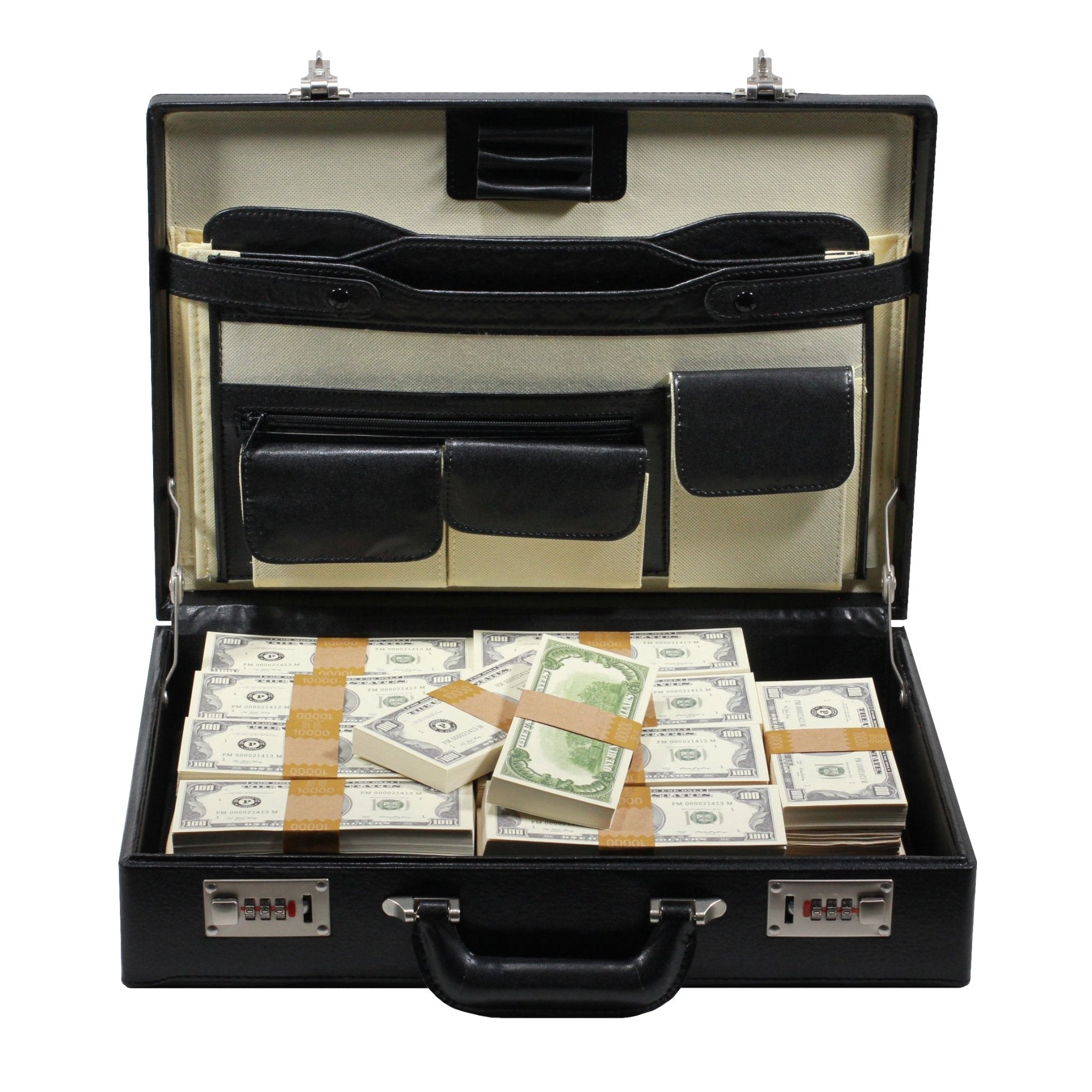 Series 1980s $500,000 Full Print Briefcase - Prop Movie Money