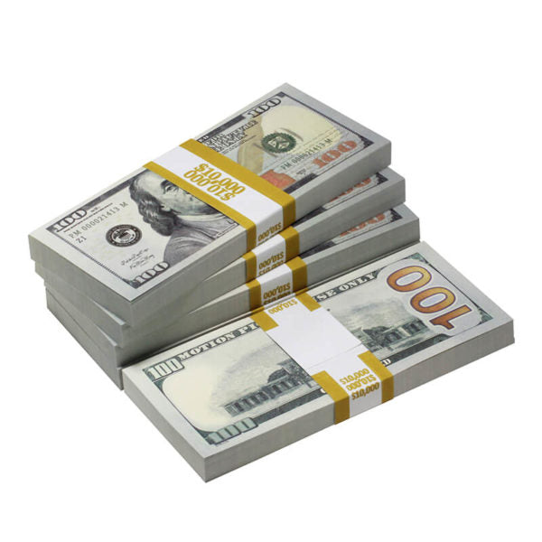 New Style $100s Blank Filler $50,000 Prop Money Package - Prop Movie Money