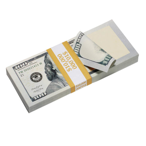 New Style $100s Blank Filler $50,000 Prop Money Package - Prop Movie Money