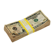 Load image into Gallery viewer, New Style $10s Aged $1,000 Blank Filler Stack - Prop Movie Money