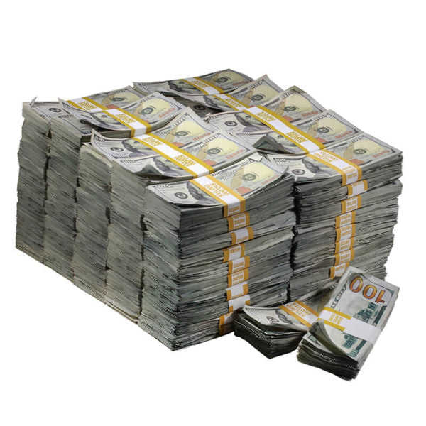 New Series $1,000,000 Aged Full Print Prop Money Bundle - Prop Movie Money