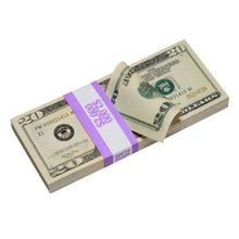 Load image into Gallery viewer, New Style $20 Full Print Prop Money Stack - Prop Movie Money
