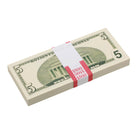 2000 Series $5 Full Print Prop Money Stack - Prop Movie Money
